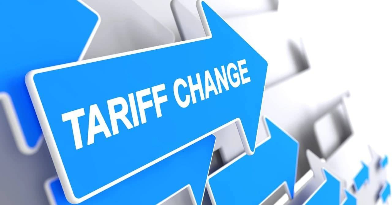Change in General Tariffs effective November 3, 2025